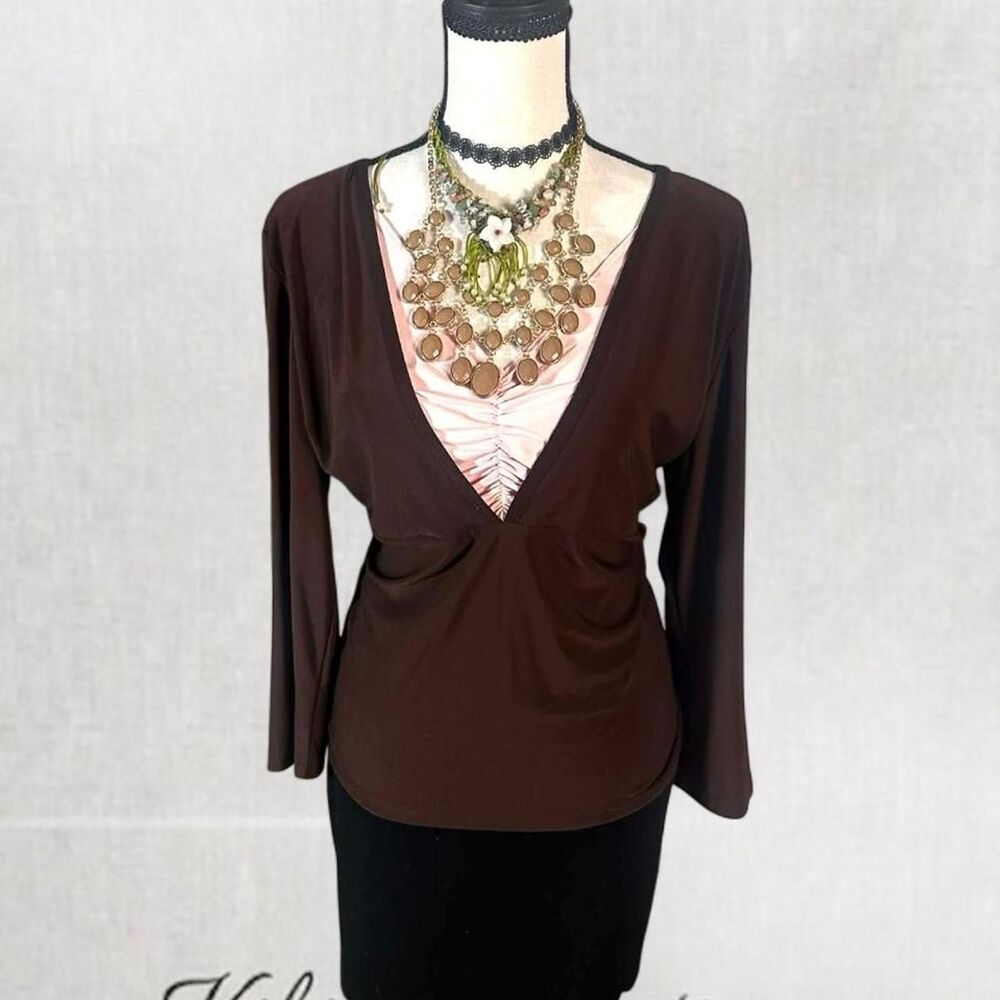 Y2K Style Fall Fashion Long Sleeve V-Neck Layered Top